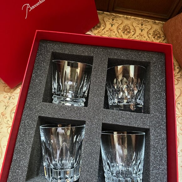 Baccarat Set 4 Clear Glass Crystal -- New in Box - Picture 2 of 7